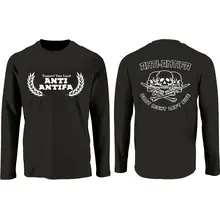 Herren Langarm Shirt - Anti-Antifa Vorder- und Rückseite