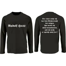 Herren Langarm Shirt - Rudolf Hess Vorder- und Rückseite