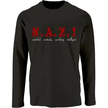 Herren Langarm Shirt - Nazi, natürlich anständig Vorderseite