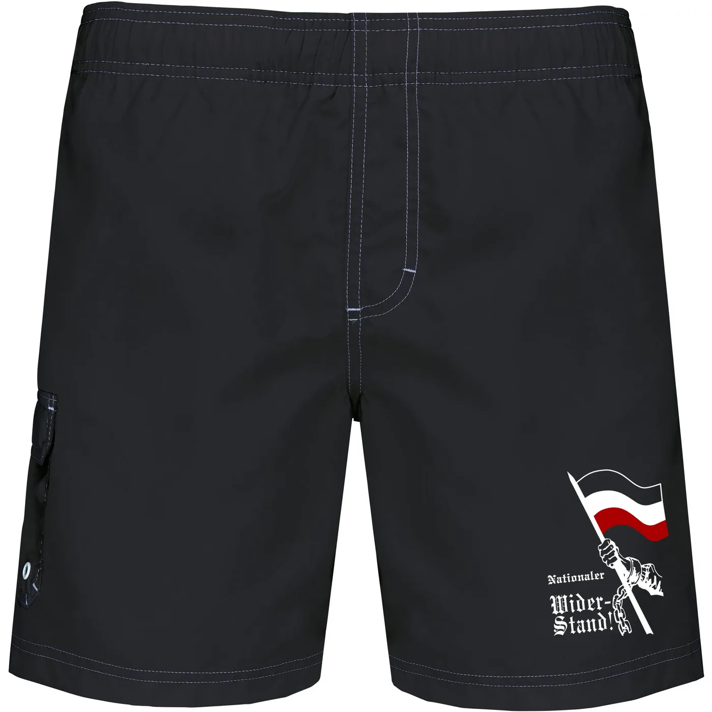 Bestickte Herren Badehose - Nationaler Widerstand, Fahne