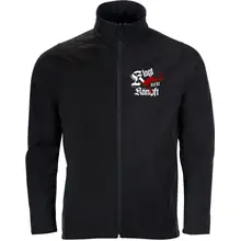 Bestickte Herren Softshelljacke "2-lagig" - Klagt nicht kämpft, Ak47 Vorderseite