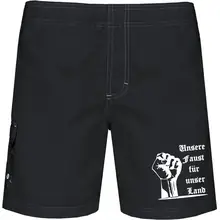 Bestickte Herren Badehose - Unsere Faust für unser Land Vorderseite