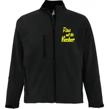 Bestickte Damen Softshelljacke "3-lagig" - Raus mit die Viecher Vorderseite