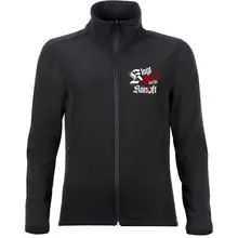 Bestickte Damen Softshelljacke "2-lagig" - Klagt nicht kämpft, Ak47 Vorderseite