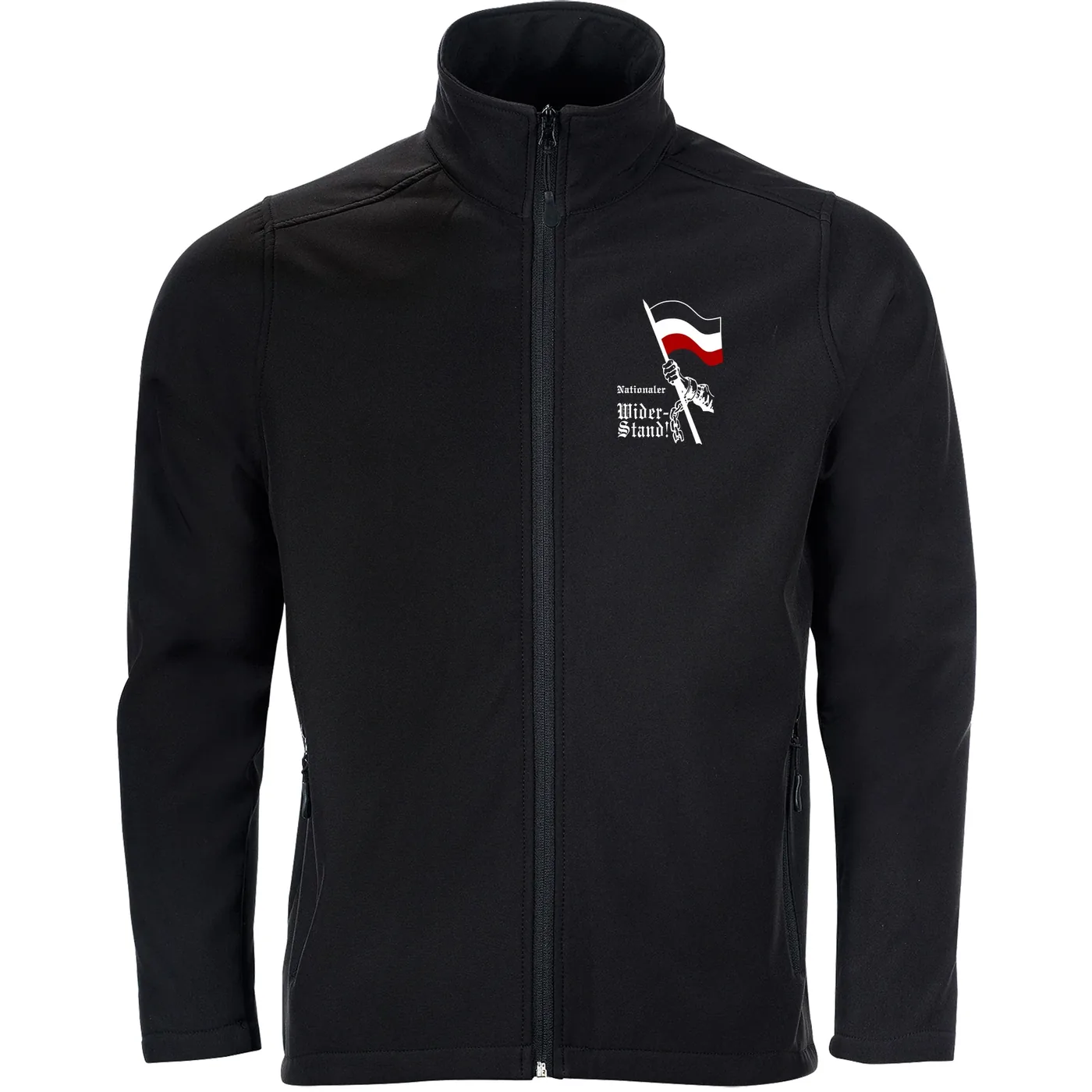 Bestickte Herren Softshelljacke "2-lagig" - Nationaler Widerstand, Fahne
