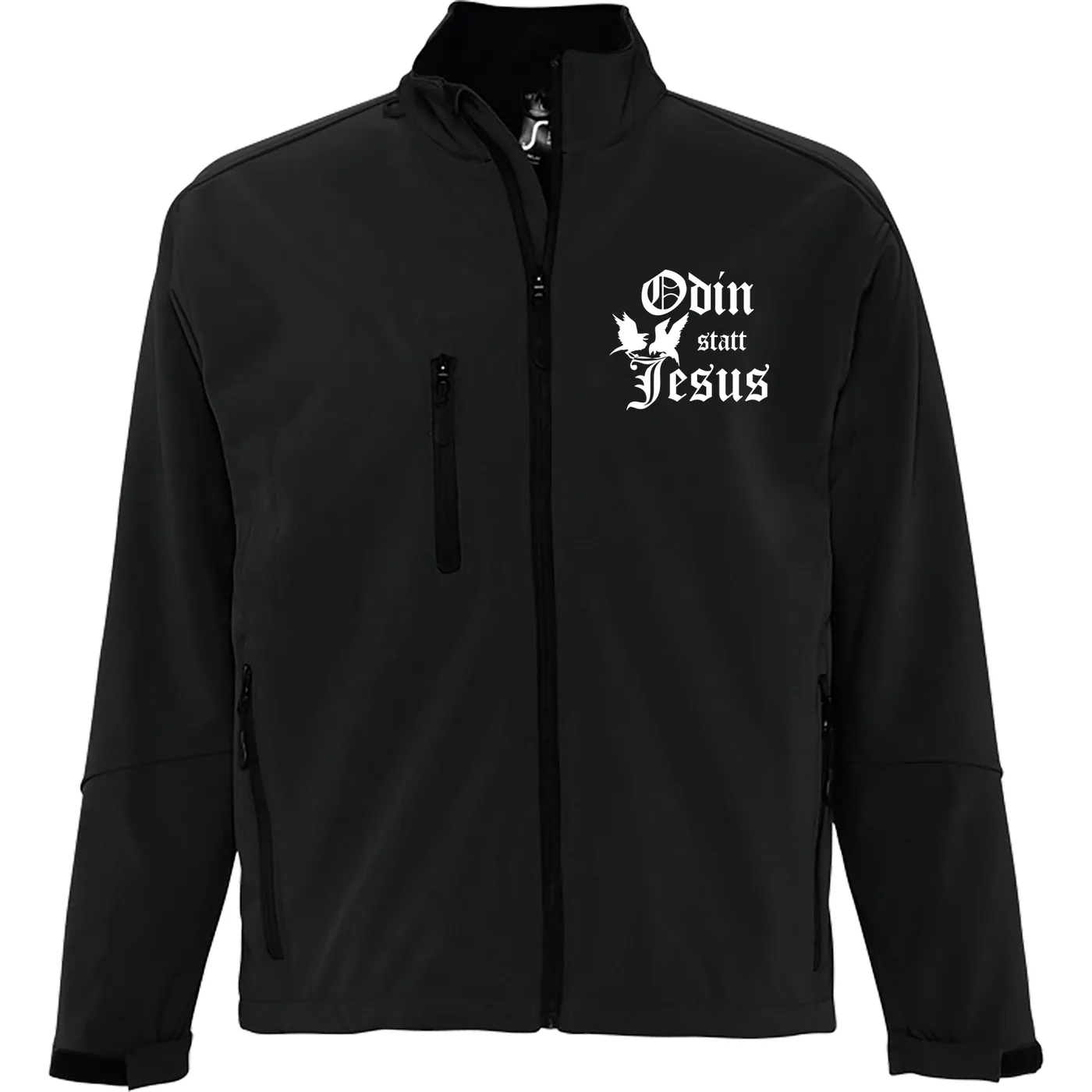 Bestickte Damen Softshelljacke "3-lagig" - Odin statt Jesus
