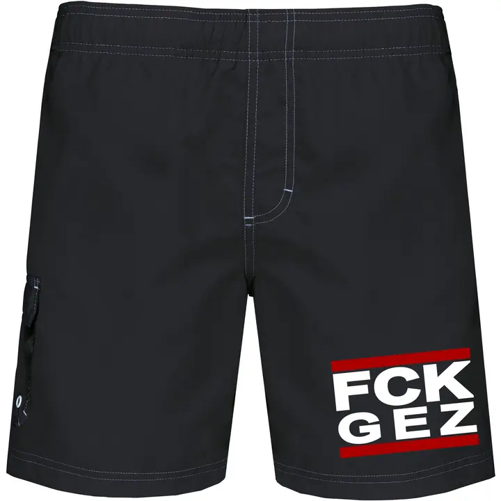 Bestickte Herren Badehose - FCK GEZ