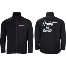 Bestickte Herren Softshelljacke "2-lagig" - Nationalist für Heimat, Volk und Vaterland Vorder- und Rückseite