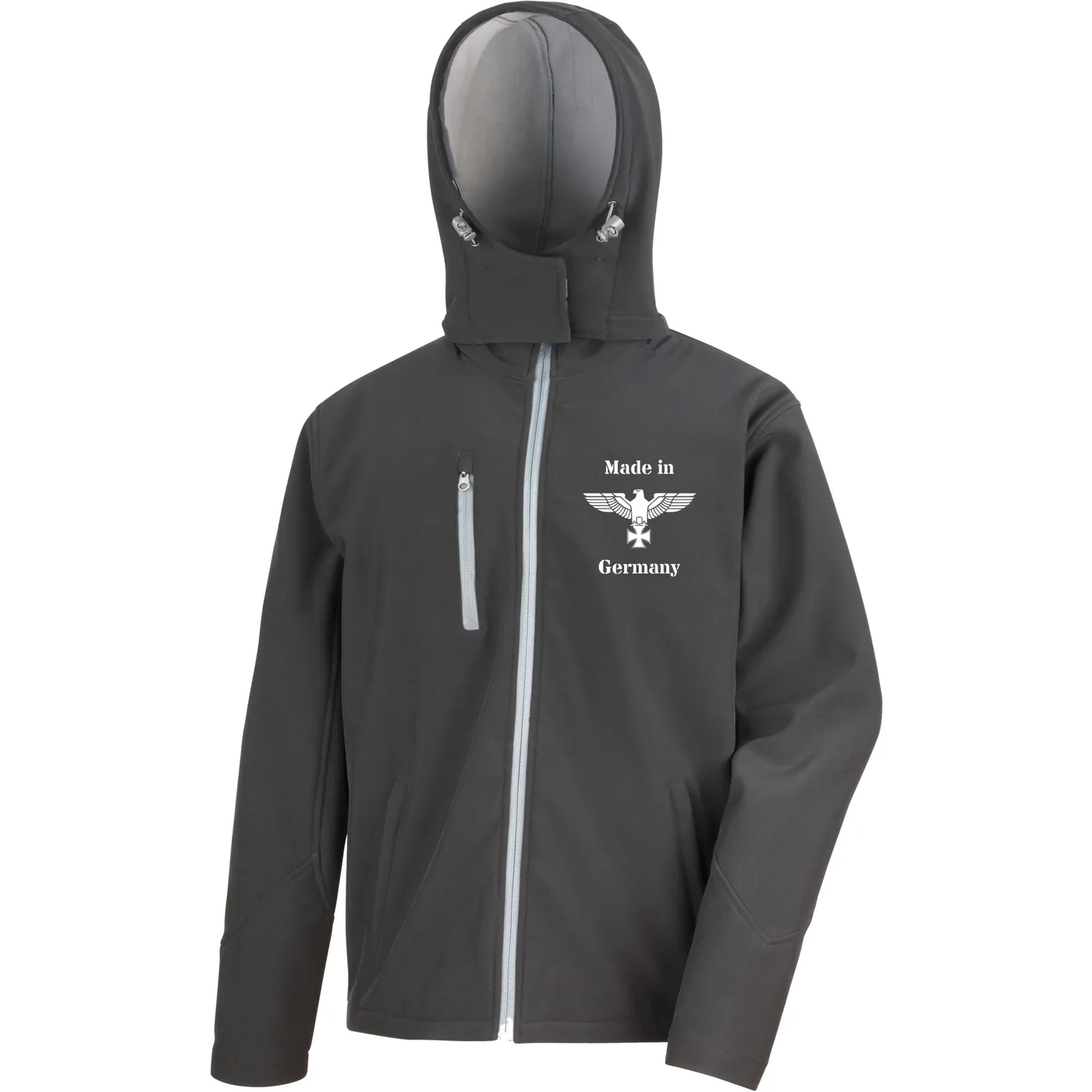 Bestickte Herren Softshell Kapuzenjacke - Made in Germany