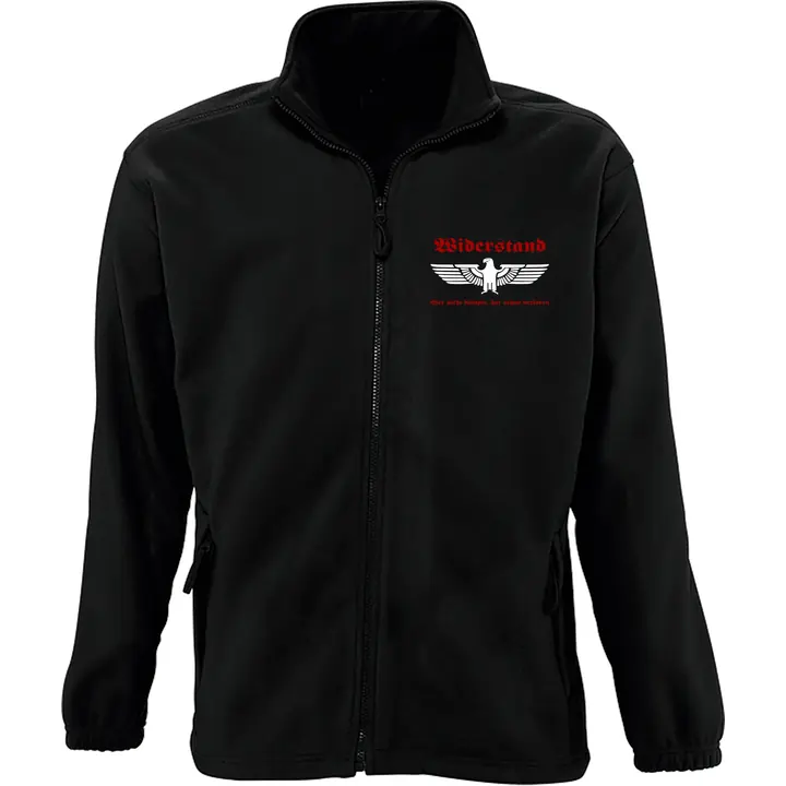 Bestickte Herren Standard Fleecejacke - Widerstand, wer nicht kämpft hat verloren