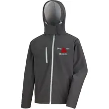 Bestickte Herren Softshell Kapuzenjacke - Sieg oder Walhalla Vorderseite