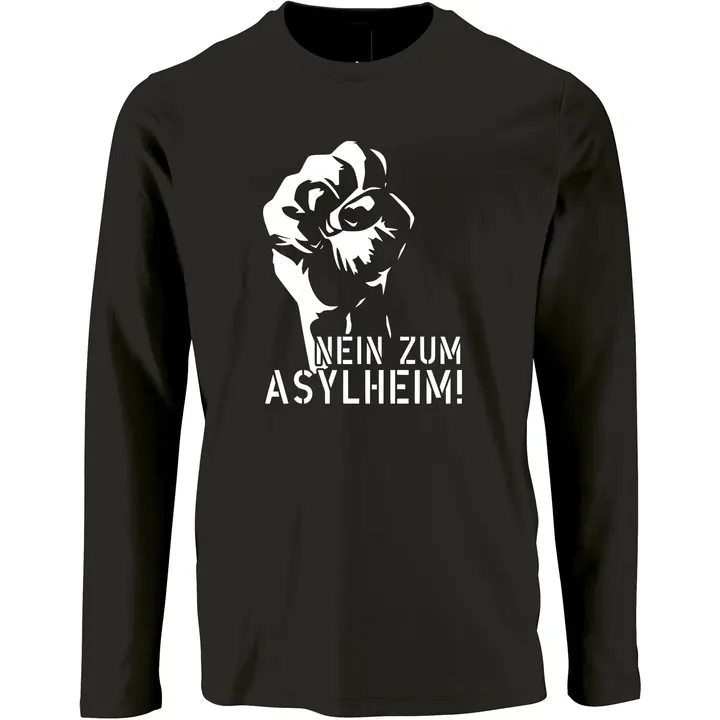 Herren Langarm Shirt - Nein zum Asylheim