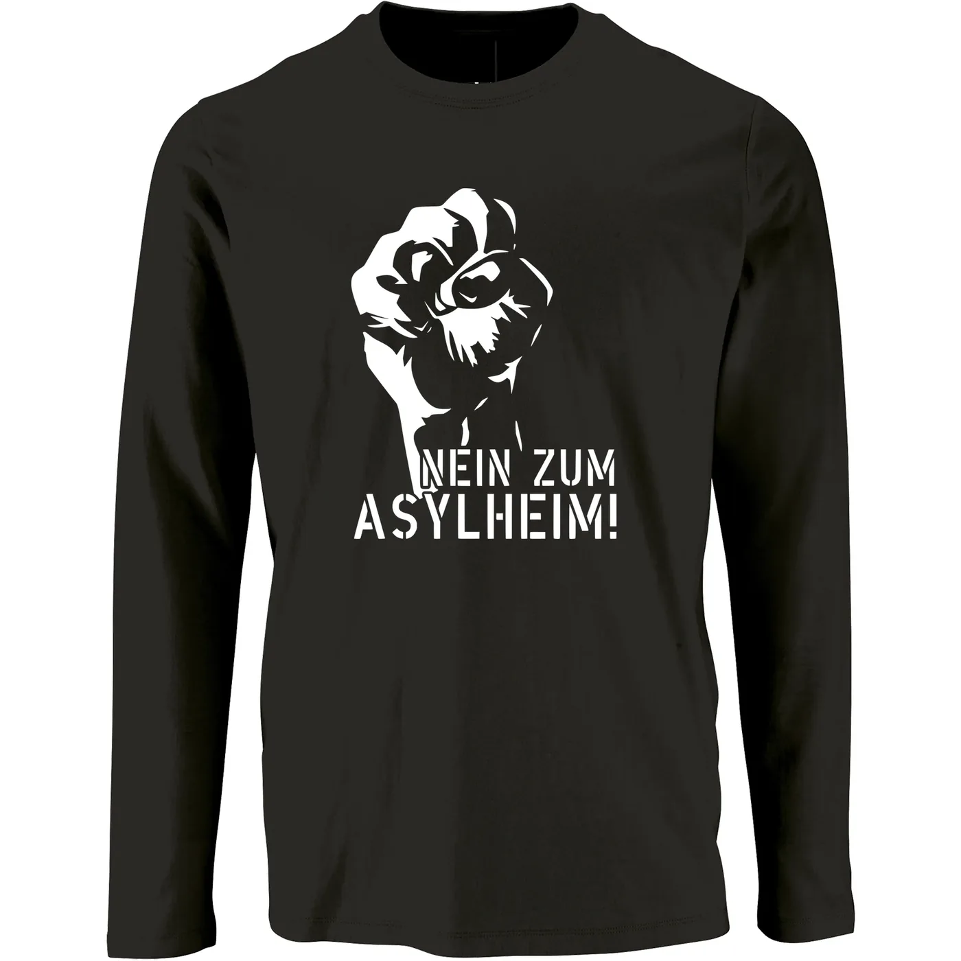 Herren Langarm Shirt - Nein zum Asylheim