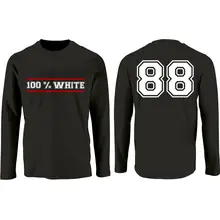 Herren Langarm Shirt - 100% White Vorder- und Rückseite