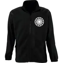 Bestickte Herren Standard Fleecejacke - Schwarze Sonne Vorderseite
