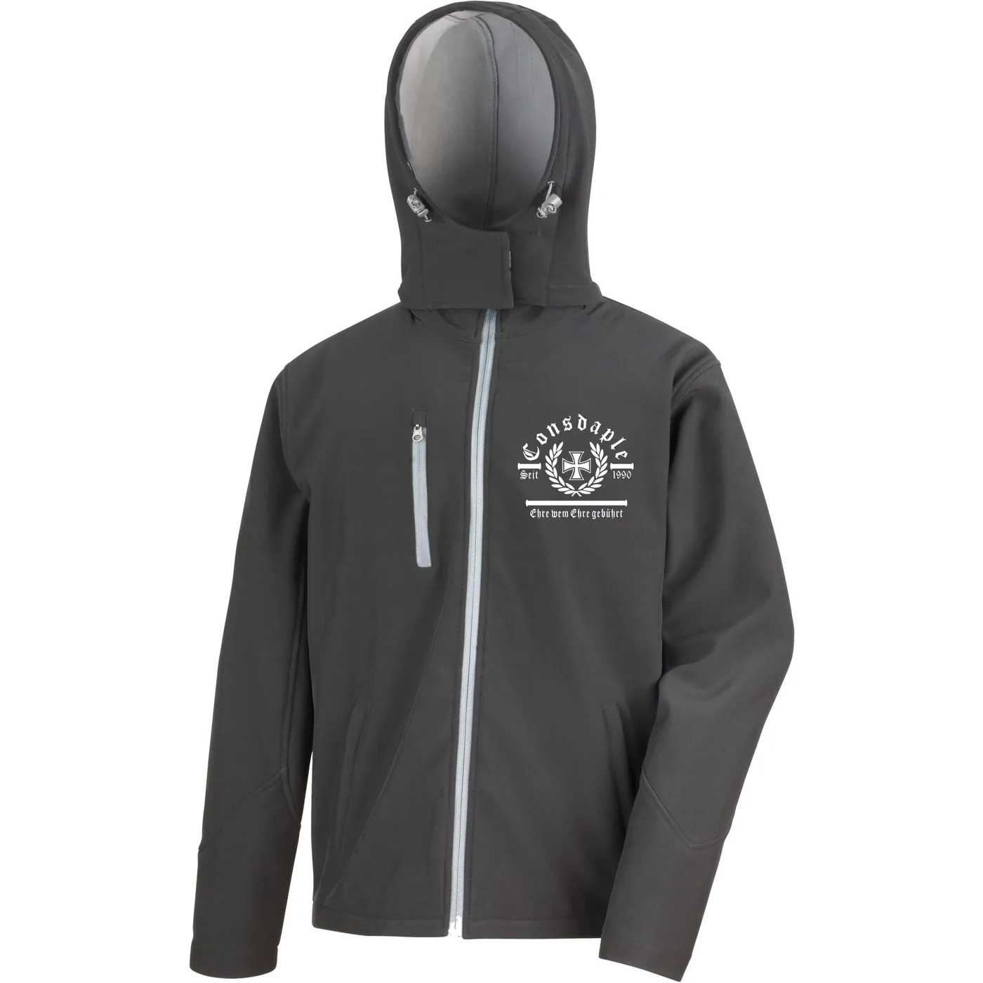 Bestickte Herren Softshell Kapuzenjacke - Consdaple, Ehre wem Ehre gebührt