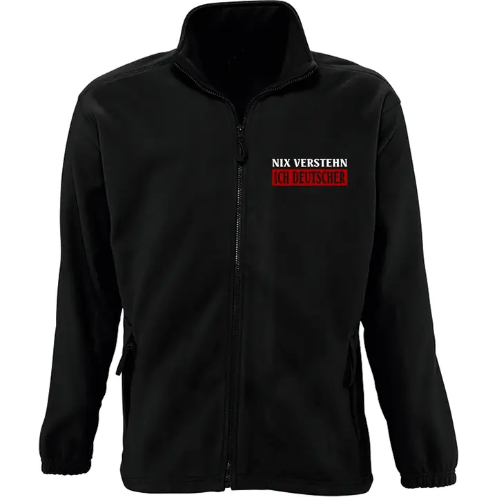 Bestickte Herren Standard Fleecejacke - Nix verstehen, ich deutscher