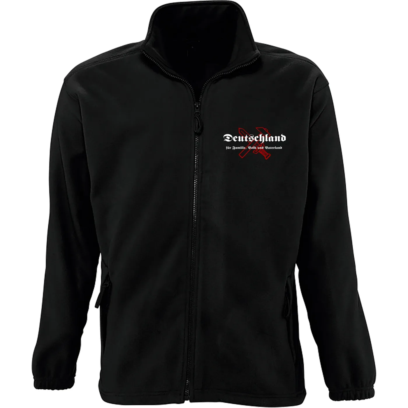 Bestickte Herren Standard Fleecejacke - Deutschland für Familie, Volk und Vaterland