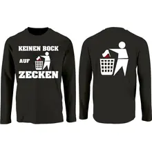 Herren Langarm Shirt - Keinen Bock auf Zecken Vorder- und Rückseite