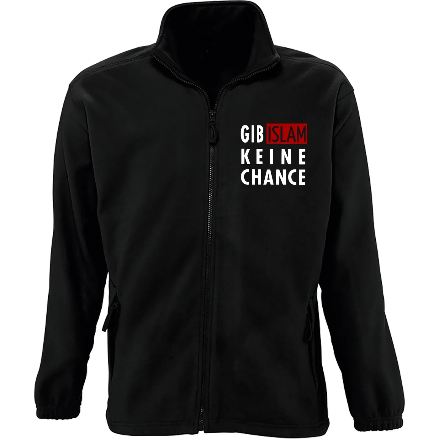 Bestickte Herren Standard Fleecejacke - Gib Islam keine Chance