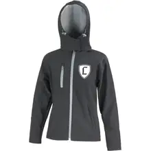 Bestickte Damen Softshell Kapuzenjacke - Landser Deutschland Vorderseite