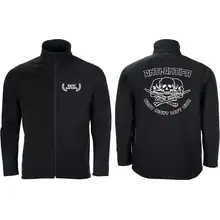Bestickte Herren Softshelljacke "2-lagig" - Anti-Antifa Vorder- und Rückseite