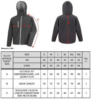 Bestickte Herren Softshell Kapuzenjacke - Consdaple, Adler im Flug Größentabelle