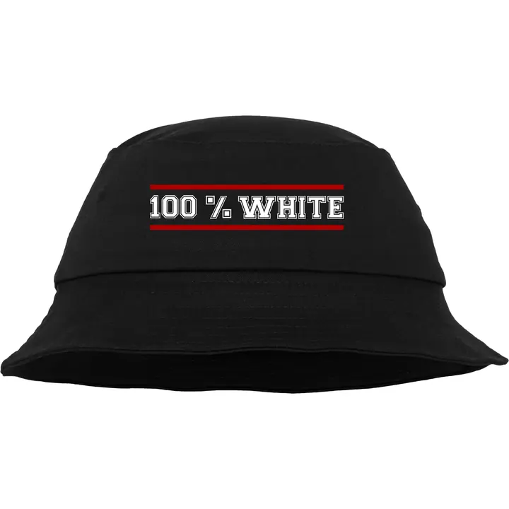 Bestickter Flexfit Anglerhut - 100% White