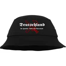Bestickter Flexfit Anglerhut - Deutschland für Familie, Volk und Vaterland Vorderseite