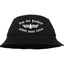 Bestickter Flexfit Anglerhut - Nur der Freiheit gehört unser Leben Vorderseite