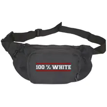 Bestickte Gürteltasche "V1" - 100% White Vorderseite