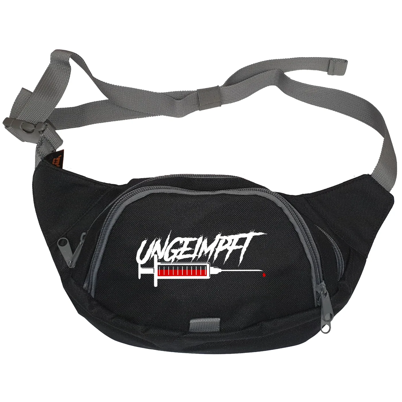 Bestickte Gürteltasche "V3" - Ungeimpft, Spritze