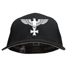 Besticktes Flexfit Basecap "Hödur" - Adler, Kreuz Vorderseite