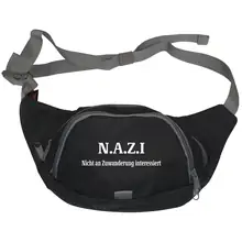 Bestickte Gürteltasche "V3" - Nazi nicht an Zuwanderung interessiert Vorderseite