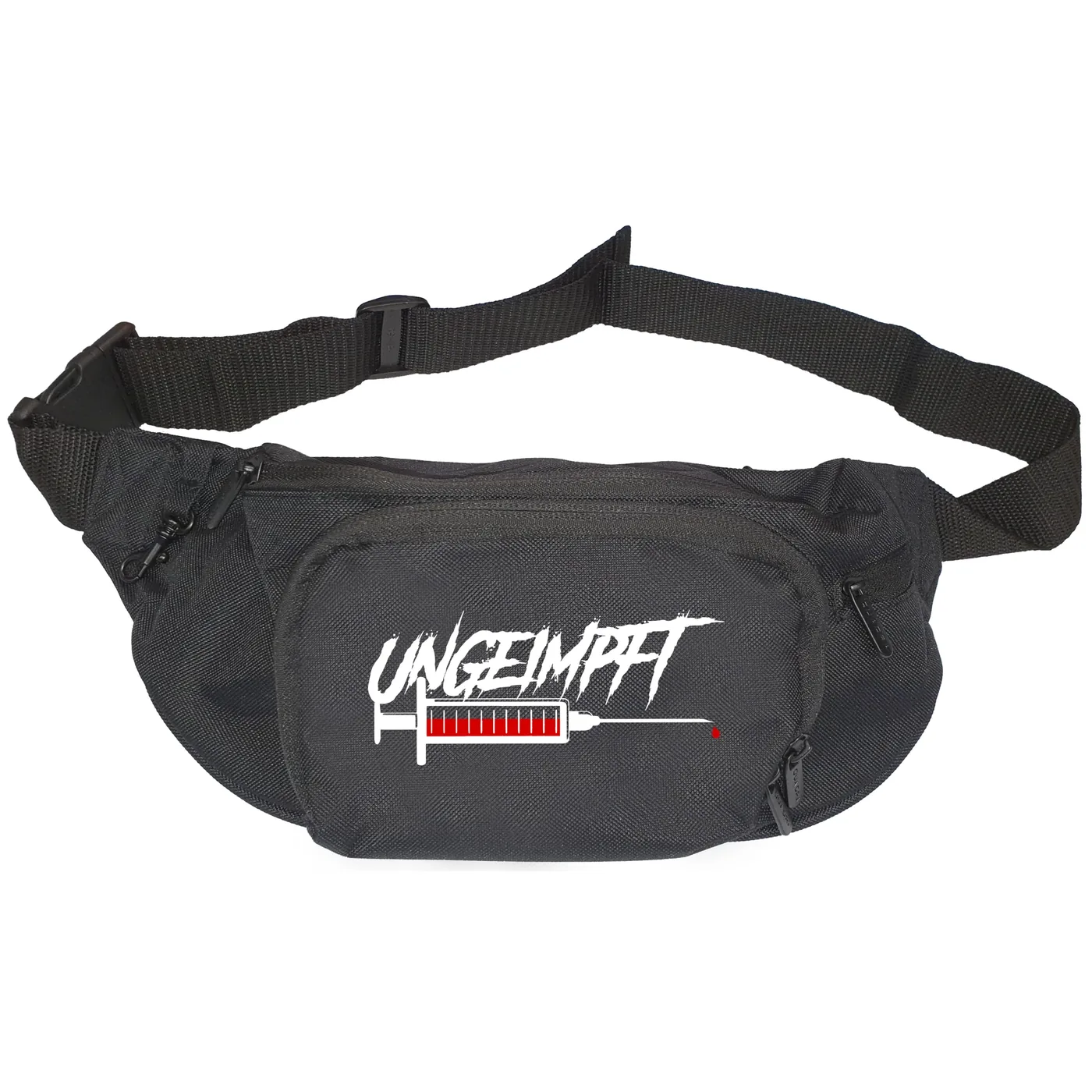 Bestickte Gürteltasche "V1" - Ungeimpft, Spritze