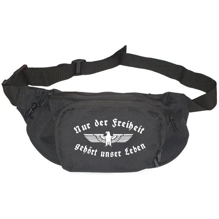 Bestickte Gürteltasche "V1" - Nur der Freiheit gehört unser Leben