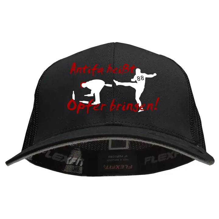 Besticktes Flexfit Basecap "Hödur" - Antifa heißt Opfer bringen