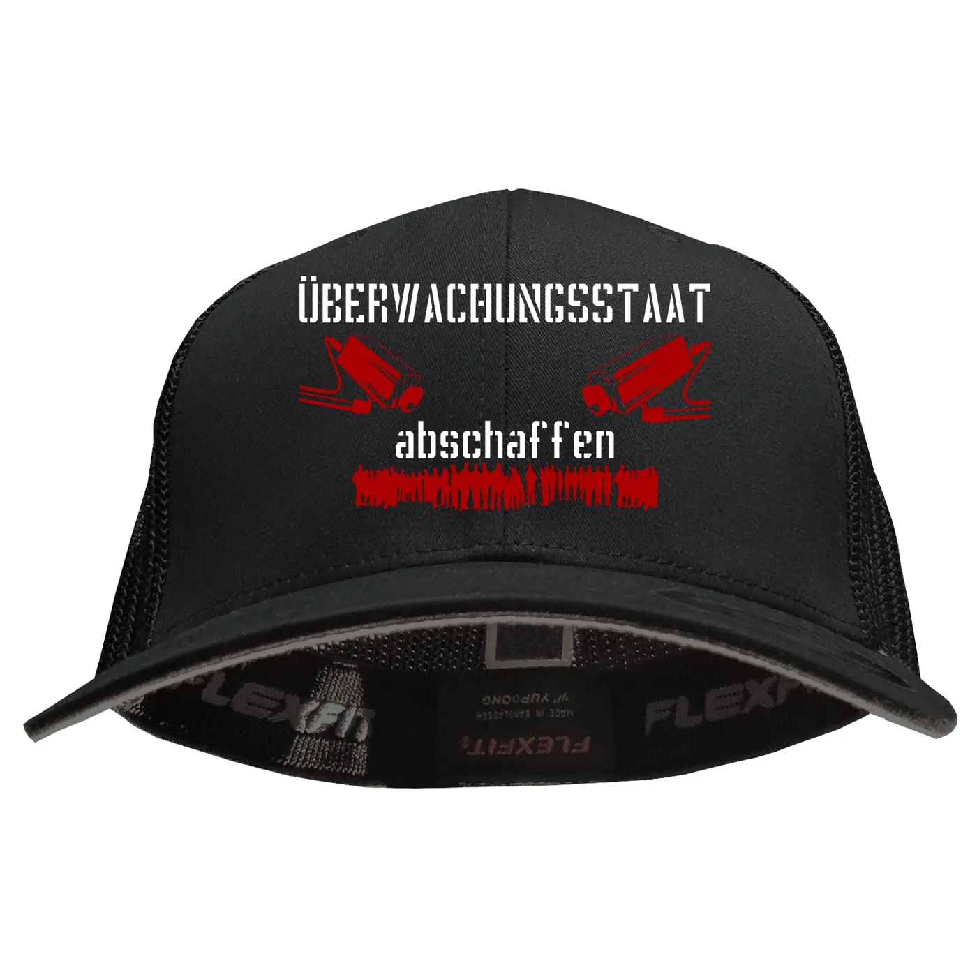 Besticktes Flexfit Basecap "Hödur" - Überwachungsstaat abschaffen