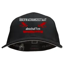 Besticktes Flexfit Basecap "Hödur" - Überwachungsstaat abschaffen Vorderseite