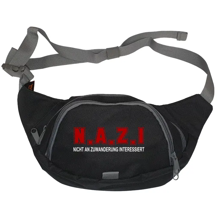 Bestickte Gürteltasche "V3" - Nicht an Zuwanderung interessiert, Fahne
