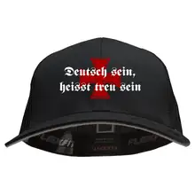 Besticktes Flexfit Basecap "Hödur" - Deutsch sein, heißt treu sein Vorderseite