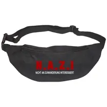 Bestickte Gürteltasche "V2" - Nicht an Zuwanderung interessiert, Fahne Vorderseite