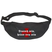 Bestickte Gürteltasche "V2" - Deutsch sein, heißt treu sein Vorderseite