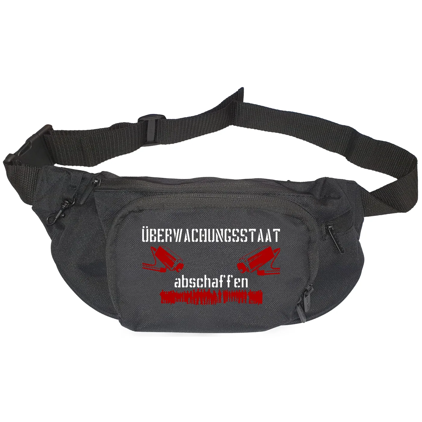 Bestickte Gürteltasche "V1" - Überwachungsstaat abschaffen