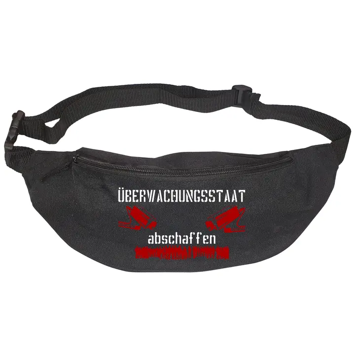 Bestickte Gürteltasche "V2" - Überwachungsstaat abschaffen