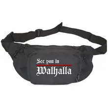 Bestickte Gürteltasche "V1" - See you in Walhalla, Strich Vorderseite