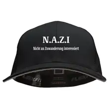 Besticktes Flexfit Basecap "Hödur" - Nazi nicht an Zuwanderung interessiert Vorderseite