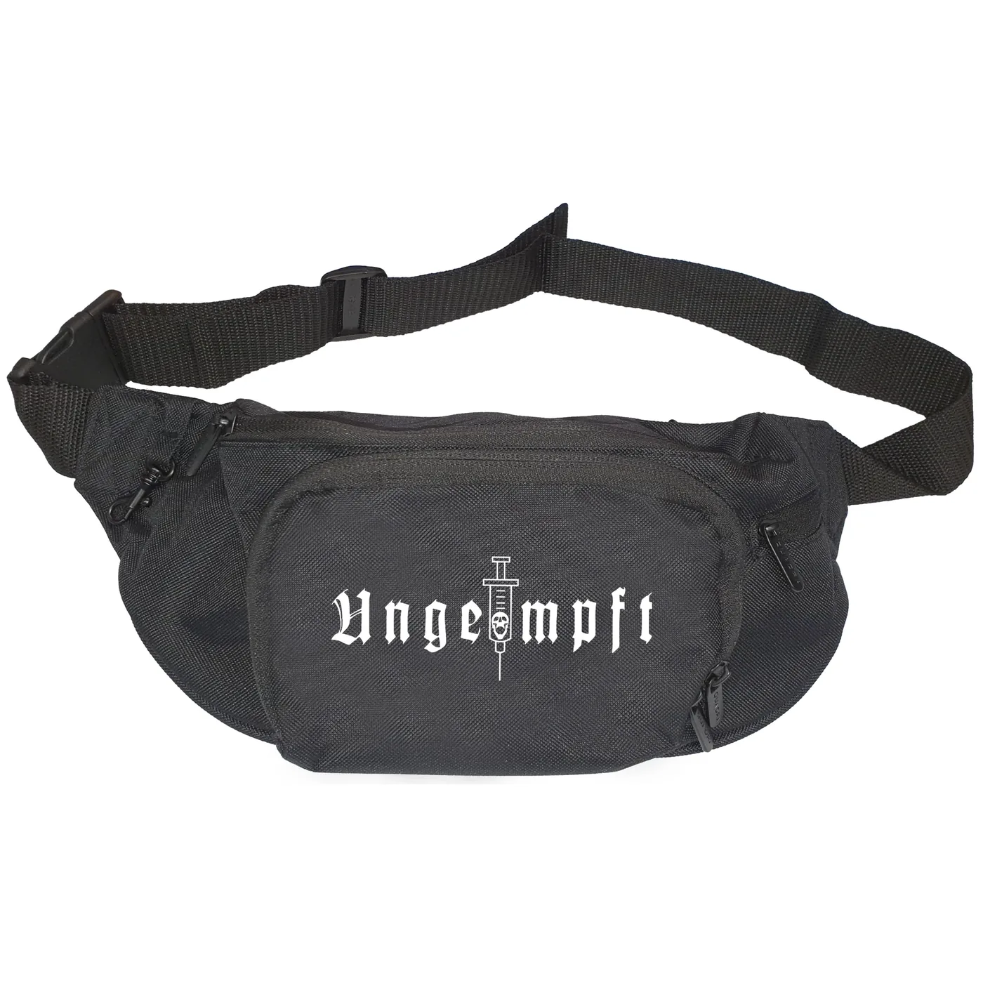 Bestickte Gürteltasche "V1" - Ungeimpft, Einfarbig