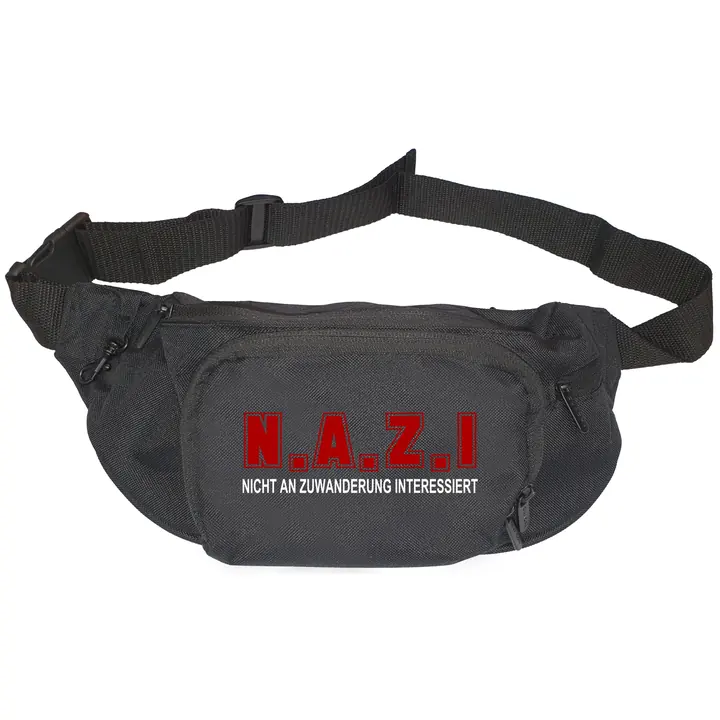 Bestickte Gürteltasche "V1" - Nicht an Zuwanderung interessiert, Fahne