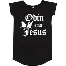 Damen T-Shirt Kleid - Odin statt Jesus Vorderseite